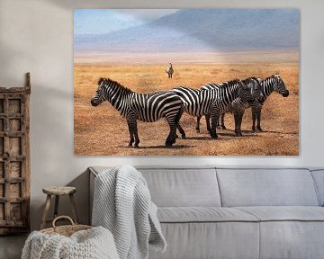Zebra's in Serengeti NP Tanzania  van Tineke Mols