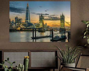 Towerbridge & Spire of London by Erik Brons