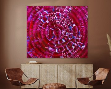 Ripples in Red (Retro Water Art in Rood) van Caroline Lichthart