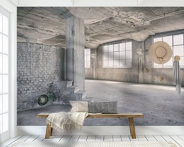 Verlaten plekken: Sphinx fabriek Maastricht Eiffelgebouw: kolom, basin en vensters.