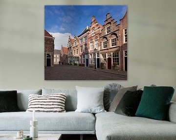 Traditionelle niederländische Straße in der Stadt Dordrecht. von David Bleeker