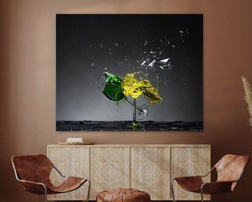 Shattered Glass - Green on Yellow by Alex Hiemstra