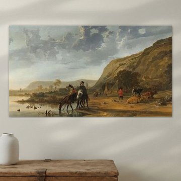Rivierlandschap met ruiters, Aelbert Cuyp