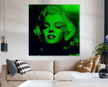 Marilyn Monroe Neon Gift Green Colourful Pop Art PUR von Felix von Altersheim