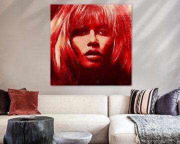 Motief Brigitte Bardot Neon Rood Kleurrijk Pop Art PUR van Felix von Altersheim
