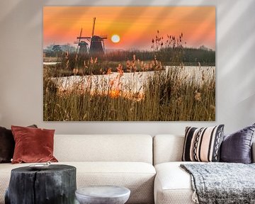 Sonnenuntergang Kinderdijk von Mark den Boer