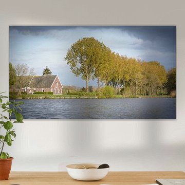 Le soleil du soir sur le Vecht à Oud-Zuilen (Utrecht) sur Michel Geluk