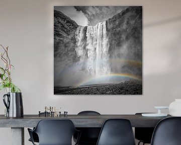 ICELAND Skogafoss with a double rainbow | colorkey by Melanie Viola