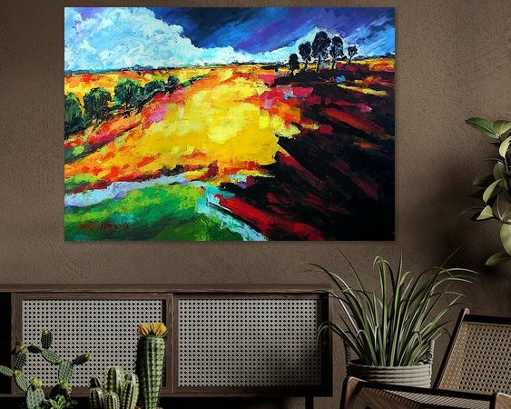 Voorbeeld van het werk in een kamer