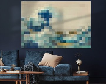 Pixel Art: The Great Wave  by JC De Lanaye
