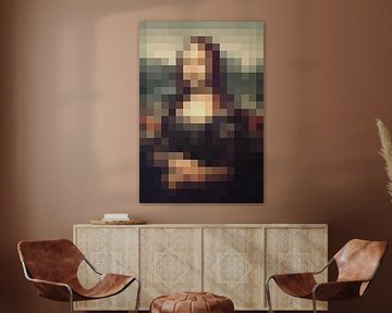 Pixel Art Mona Lisa von JC De Lanaye