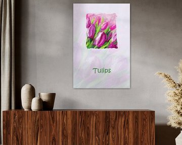 Blumenbild mit Tulpen