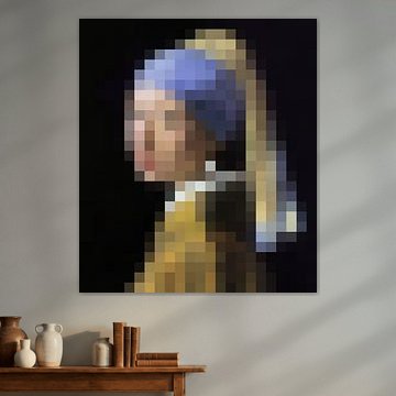Pixel Art: Das Mädchen mit dem Perlenohrgehänge von JC De Lanaye