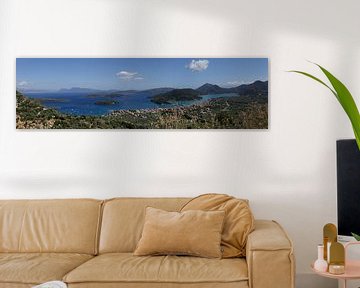 Panorama over Nidri, Vilho Baai en de Griekse Eilanden  van Cora Unk