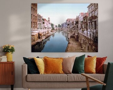 Oude Gracht en Viebrug, Utrecht van Vintage Afbeeldingen