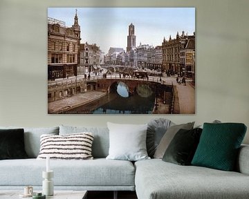 Oude Gracht en Bakkerbrug, Utrecht van Vintage Afbeeldingen