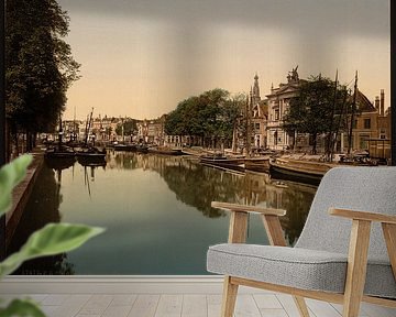 Teylers Museum en Spaarne, Haarlem by Vintage Afbeeldingen