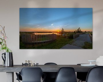 Dreambench at The Onlanden Matsloot during sunset by R Smallenbroek