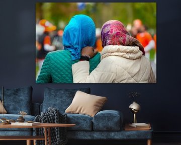 Two African Muslim women in the Netherlands by Ruud Morijn