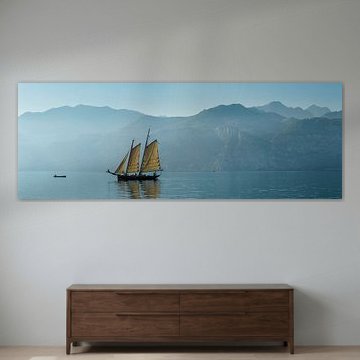 Sailingship at lake Garda, Malcesine, Italy