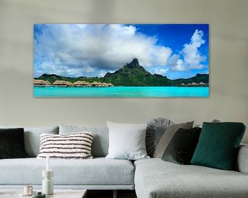 Bora Bora eiland panorama met resort en lagoon van iPics Photography