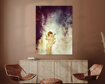 VINTAGE AMOR IN PURPLE ABSTRACT FOREST by Pia Schneider