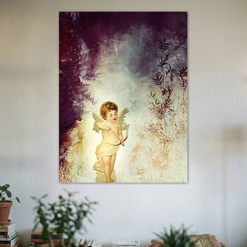 VINTAGE AMOR IN PURPLE ABSTRACT FOREST