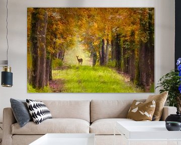 Painted deer in Hoge Veluwe national park by Arjen Roos