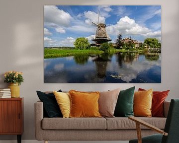 Dutch windmill in the mirror by John Wiersma
