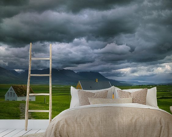 Voorbeeld van het werk in een kamer