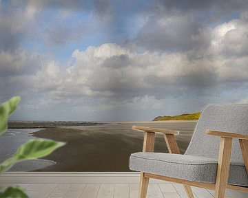 Empty beach at the Vlieland Wadden island during summer sunset by Sjoerd van der Wal Photography