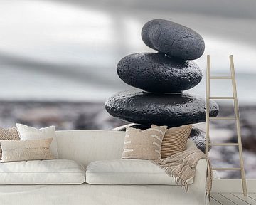 Steinmann am isländischen Strand