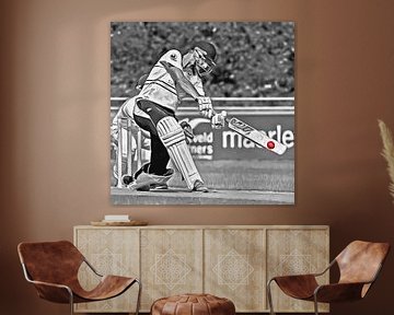 Cricket Sport Art Quick, Den Haag van Frank van der Leer