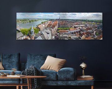 View over the Hanseatic league city Kampen in Overijssel Netherl
