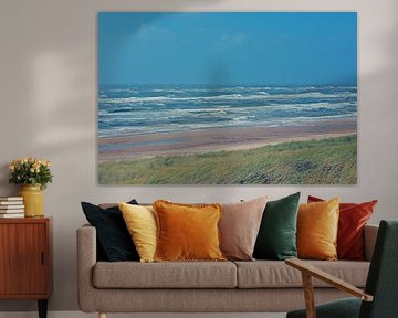 Egmond aan Zee -duinen, strand, zee en lucht. van Ronald Smits