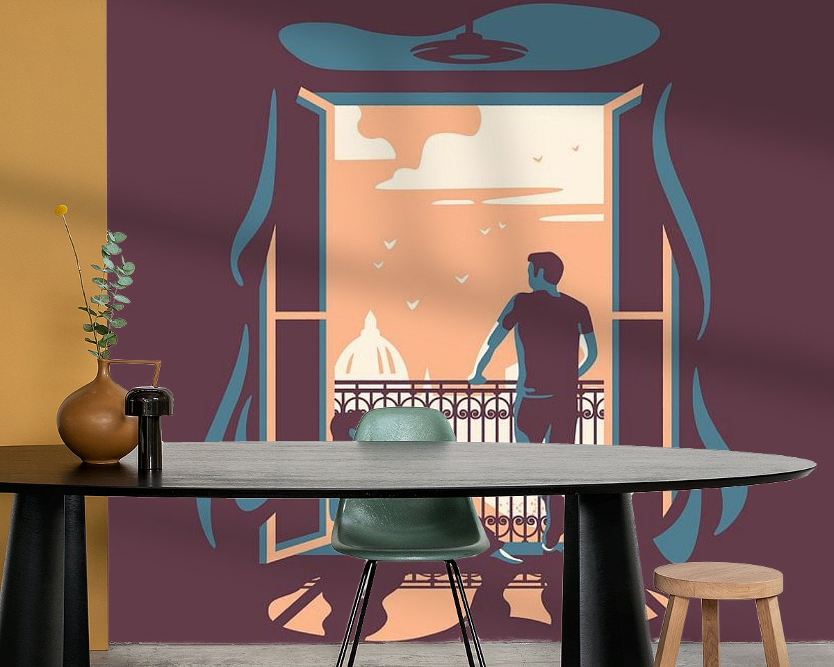 Voorbeeld van het werk in een kamer