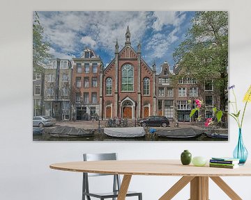Kerkje op de Bloemgracht in Amsterdam van Peter Bartelings