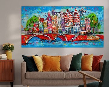 The Canals of Amsterdam by Vrolijk Schilderij