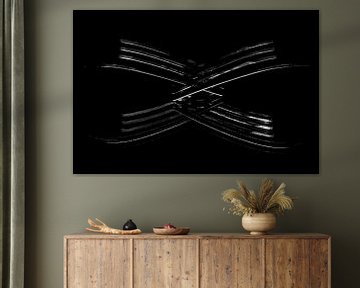 Abstracte vorken in spiegelbeeld sur Marcel  van Rooijen
