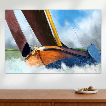 Braver la tempête : Un voilier de Skutsje en Frise