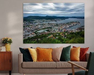 View to the city Bergen in Norway sur Rico Ködder