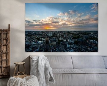 Sunset city of Utrecht from Dom tower by Peter Haastrecht, van