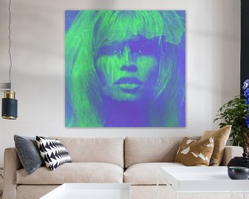 Brigitte Bardot Love Pop Art - 24 Colours - Neon Green Game van Felix von Altersheim
