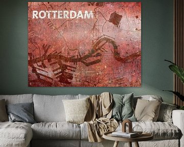 Waterkaart Rotterdam van Frans Blok