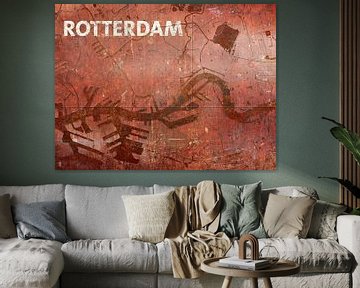 Waterkaart Rotterdam van Frans Blok