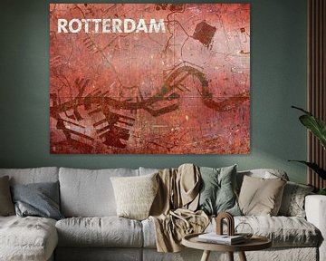 Waterkaart Rotterdam van Frans Blok - foto's, kunst en andere wanddecoratie
