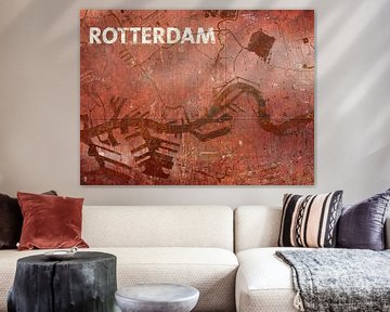 Waterkaart Rotterdam van Frans Blok