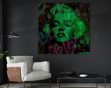 Marilyn Monroe Green Love Pop Art Pur van Felix von Altersheim