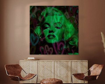 Marilyn Monroe Green Love Pop Art Pur van Felix von Altersheim