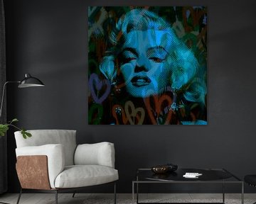 Marilyn Monroe Blue Love Pop Art van Felix von Altersheim